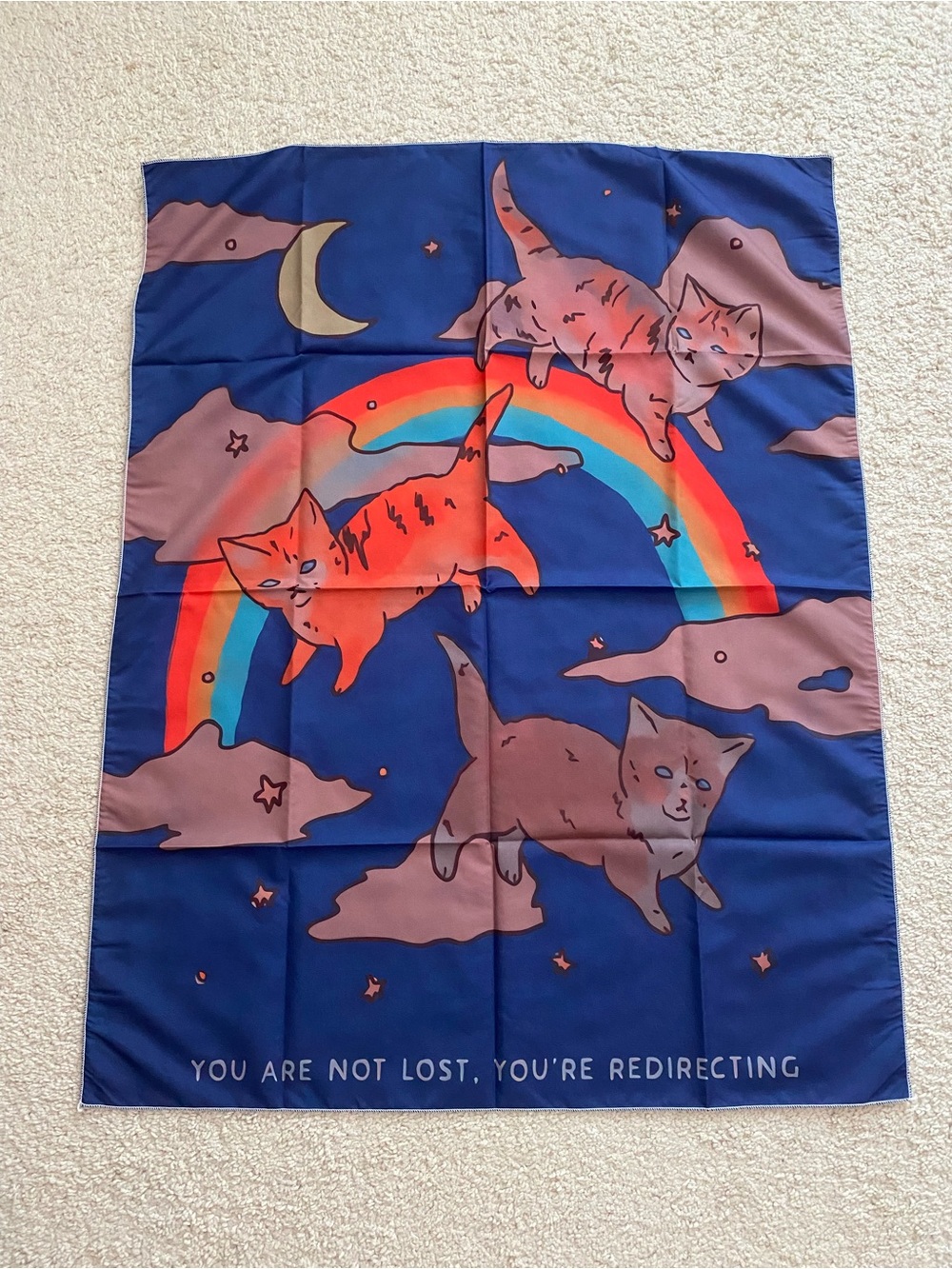 Graphic Rainbow Cute Cats Star Moon Tapestry Wall Decor - Picture 6 of 7